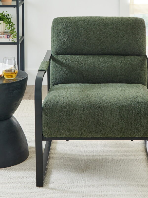 Better Homes & Gardens Wyatt Accent Chair, Olive Green Bouclé