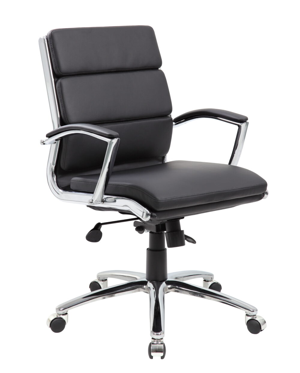 Boss Office Products CaressoftPlus Executive Mid-Back Chair in Black