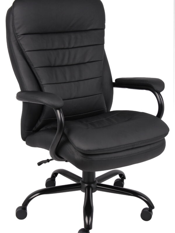 Boss Office Products Big and Tall Double Plush Caressoftplus Vinyl Office Chair, Black