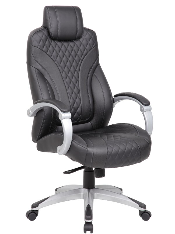 Boss Office Products Executive Hinged Arm Chair in Black