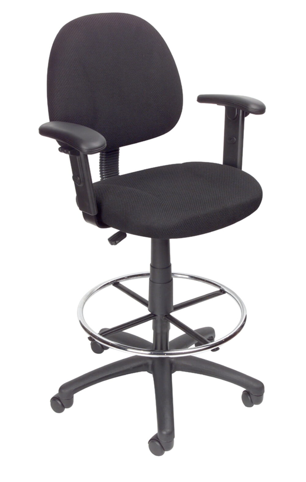 Boss Office Products Sit-Stand Desk Chair with Adjustable Arms, Black