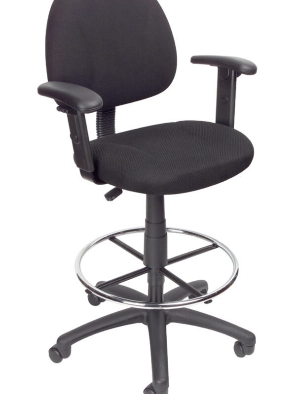 Boss Office Products Sit-Stand Desk Chair with Adjustable Arms, Black