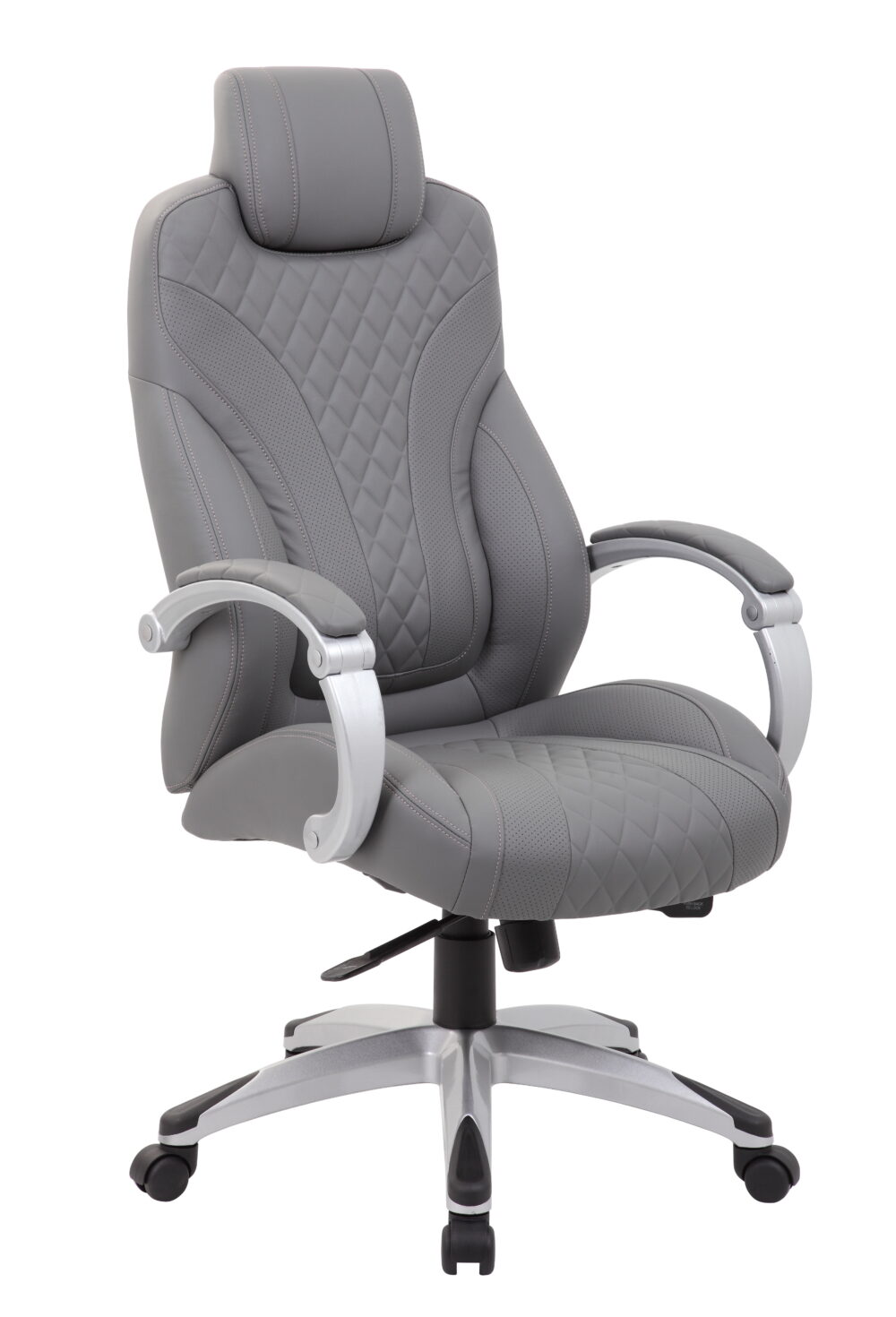 Boss Office Products X-Series Transitional Grey Executive Hinged Arm Chair