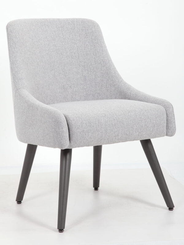 Boss Office Products Boyle Poly-Linen Weave Guest Chair with Metal Legs, Grey