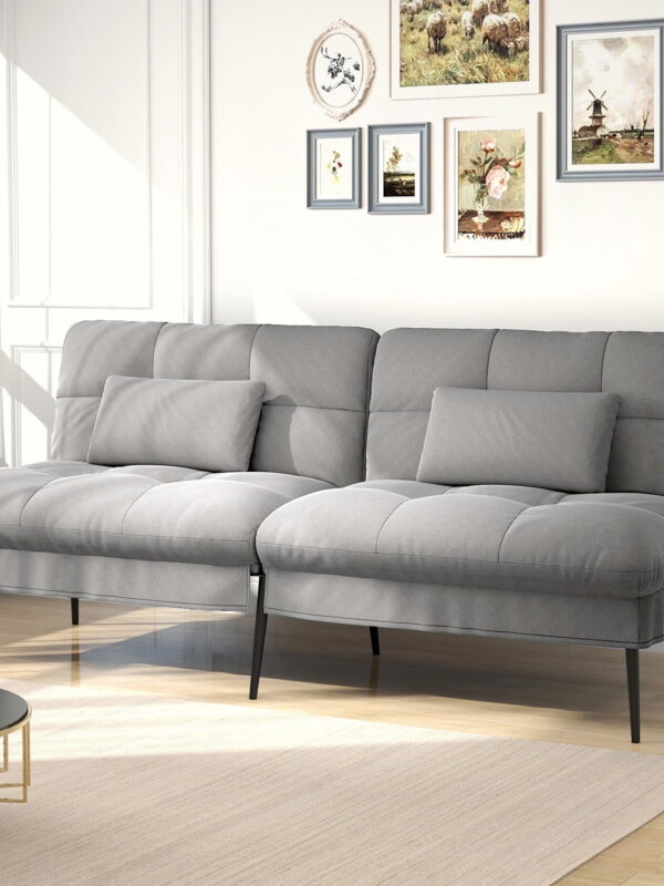 COMHOMA Cloud Comfort Convertible Futon Sofa Bed, Gray