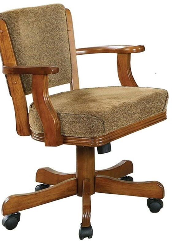 Coaster Mitchell Upholstered Wood Game Chair Olive-Brown and Amber