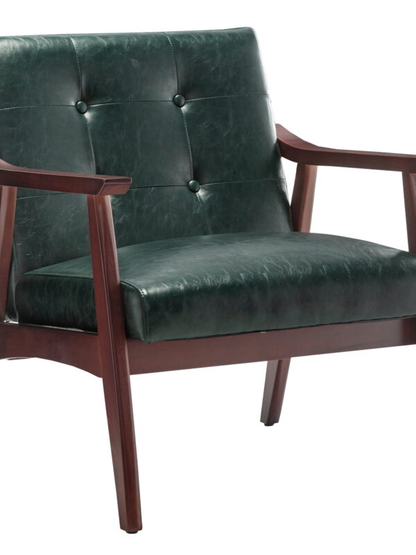 Convenience Concepts Take a Seat Natalie Accent Chair, Hunter Green Faux Leather/Espresso