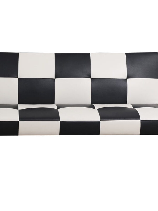 Convertible Futon Sofa Bed Leather Loveseat Adjustable Sleeper Sofa Couch for Living Room Small Apartment,White