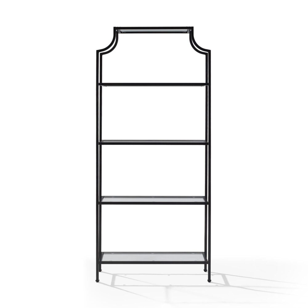 Crosley Furniture Aimee Bookshelf with Glass Shelves, Bookcase Storage