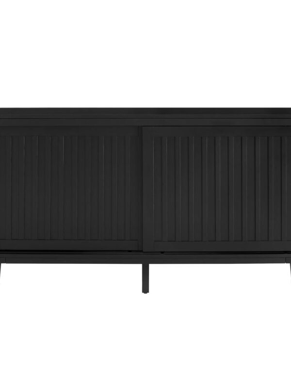 Crosley Furniture Asher Modern Particle Board Wood Sideboard in Matte Black