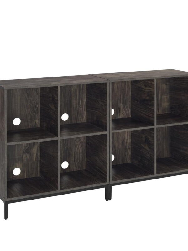 Crosley Furniture Jacobsen Wood Storage Cube Bookcase in Brown Ash (Set of 2)