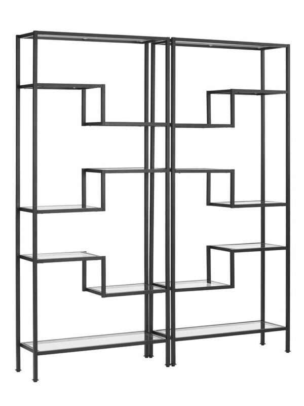 Crosley Furniture Sloane Metal Etagere in Matte Black (Set of 2)