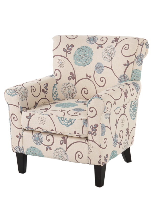 Desert Fields Hannah Fabric Club Chair, Blue and Beige