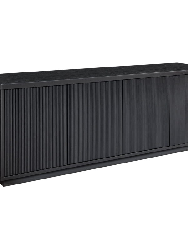 Evelyn&Zoe Hanson Rectangular TV Stand for TV's up to 75", Black Grain