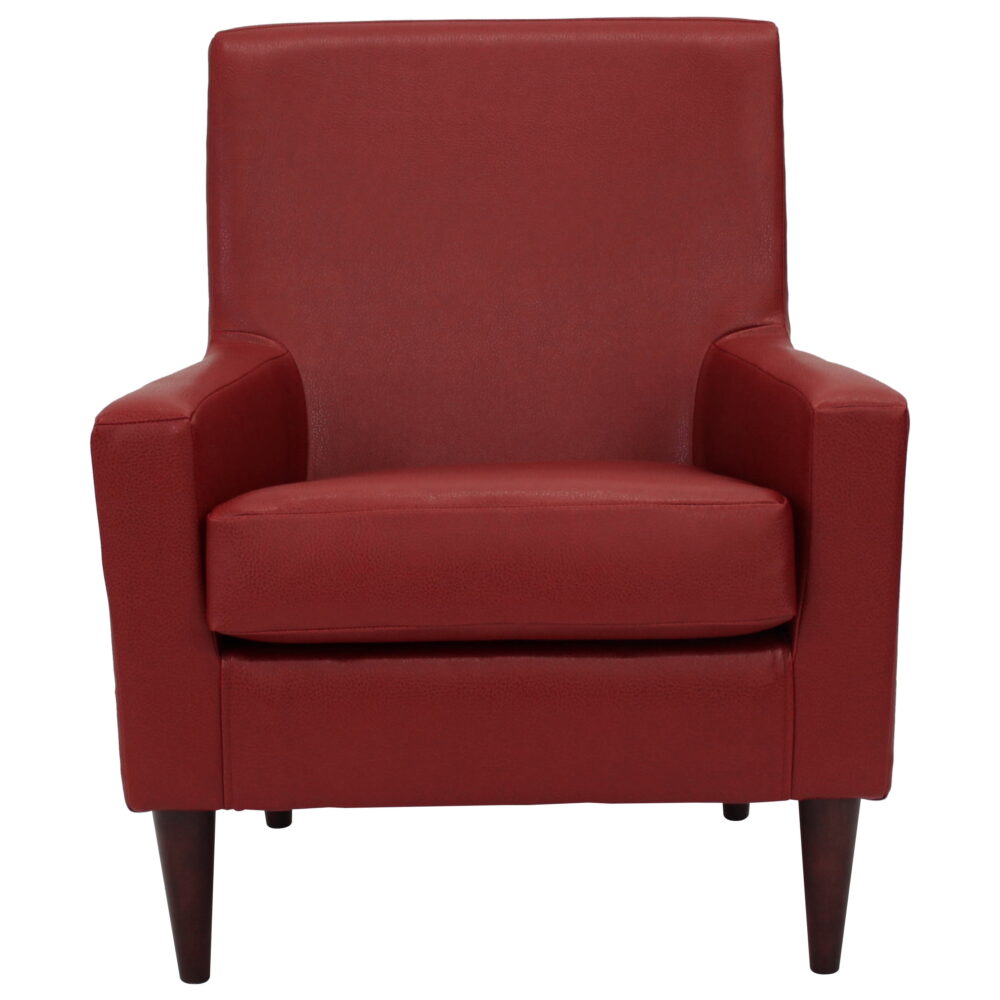 Fox Hill Trading Emma Arm Chair, Red Faux Leather