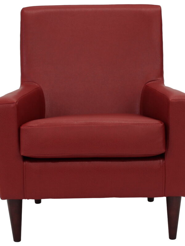 Fox Hill Trading Emma Arm Chair, Red Faux Leather