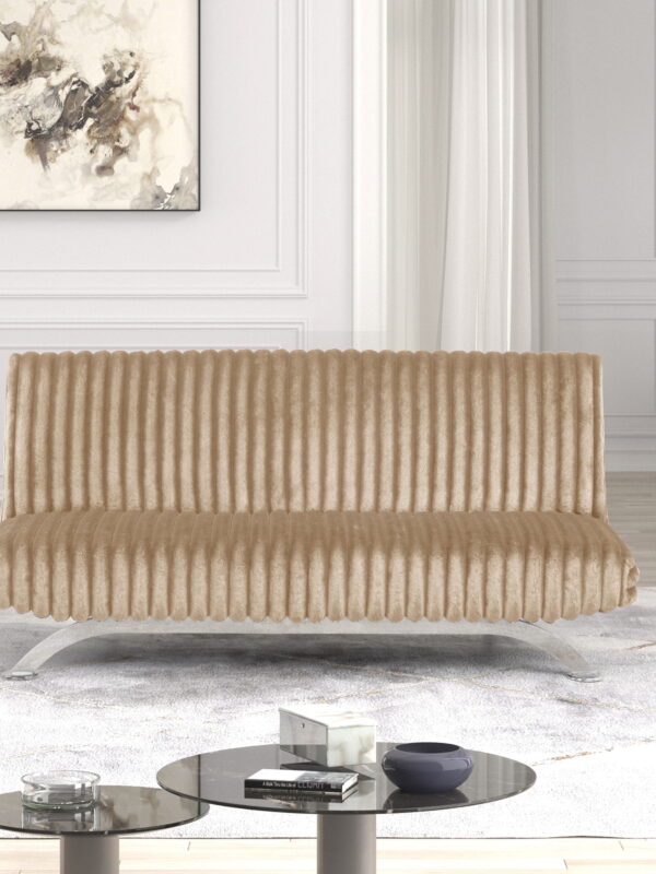 Furniture of America Chrisle Convertible Chenille Futon Sofa Bed, Taupe