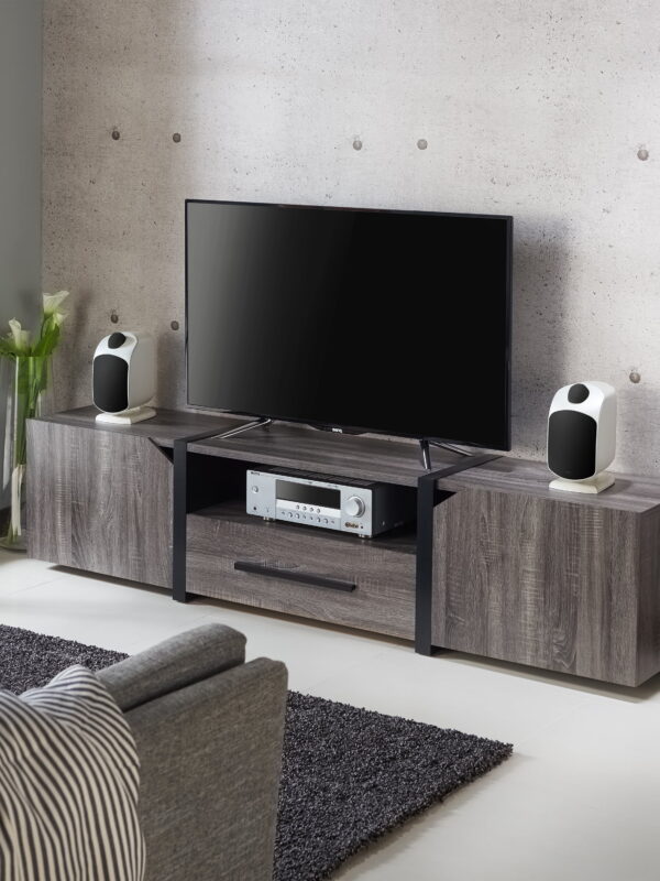 Furniture of America Clipe TV Stand for TVs up to 85", Distressed Gray