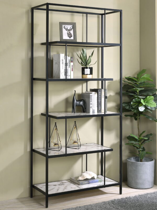Furniture of America Harper 5-Shelf Bookcase, Black