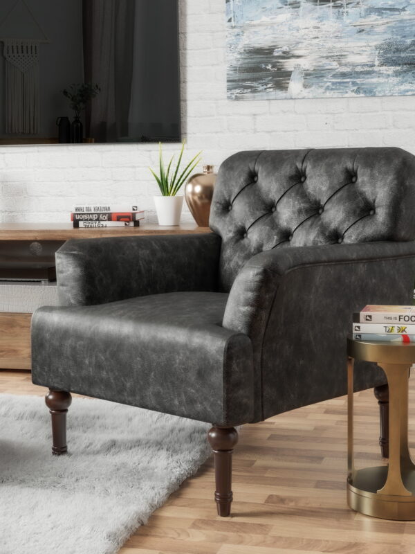 Furniture of America Lanis Traditional Indoor Tufted Lounge Armchairs & Accent Chairs, Gray
