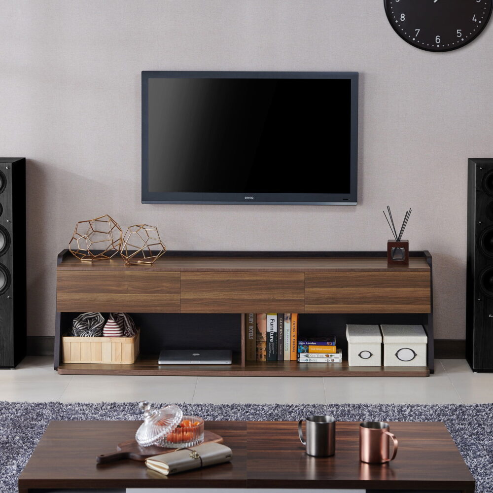 Furniture of America Taren TV Stand for TVs up to 80", Light Walnut