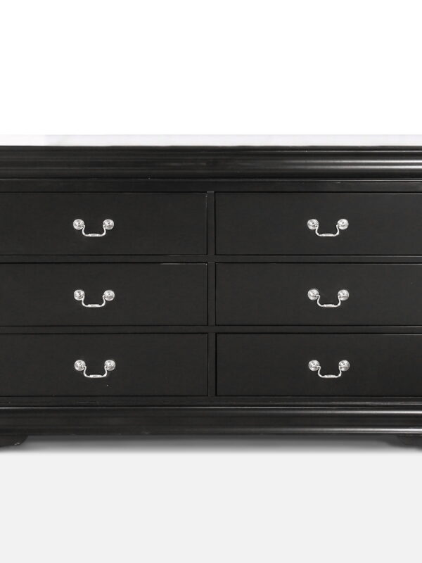 Furniture of America Vrai 6-Drawer Solid Wood Black Dresser