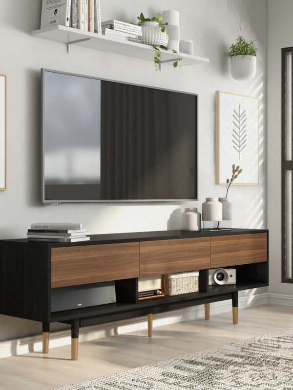 Furniture of America Zuna 3-Drawer TV Stand for TVs up to 70", Black