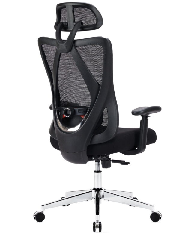 GIANNA Ergonomic Office Chair with Adjustable Headrest, 360° Swivel with 2D Armrest and 135° Tilt, Wide Cushion, Black