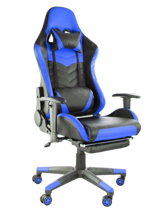 GameFitz  Pleather Gaming Chair in Black and Blue