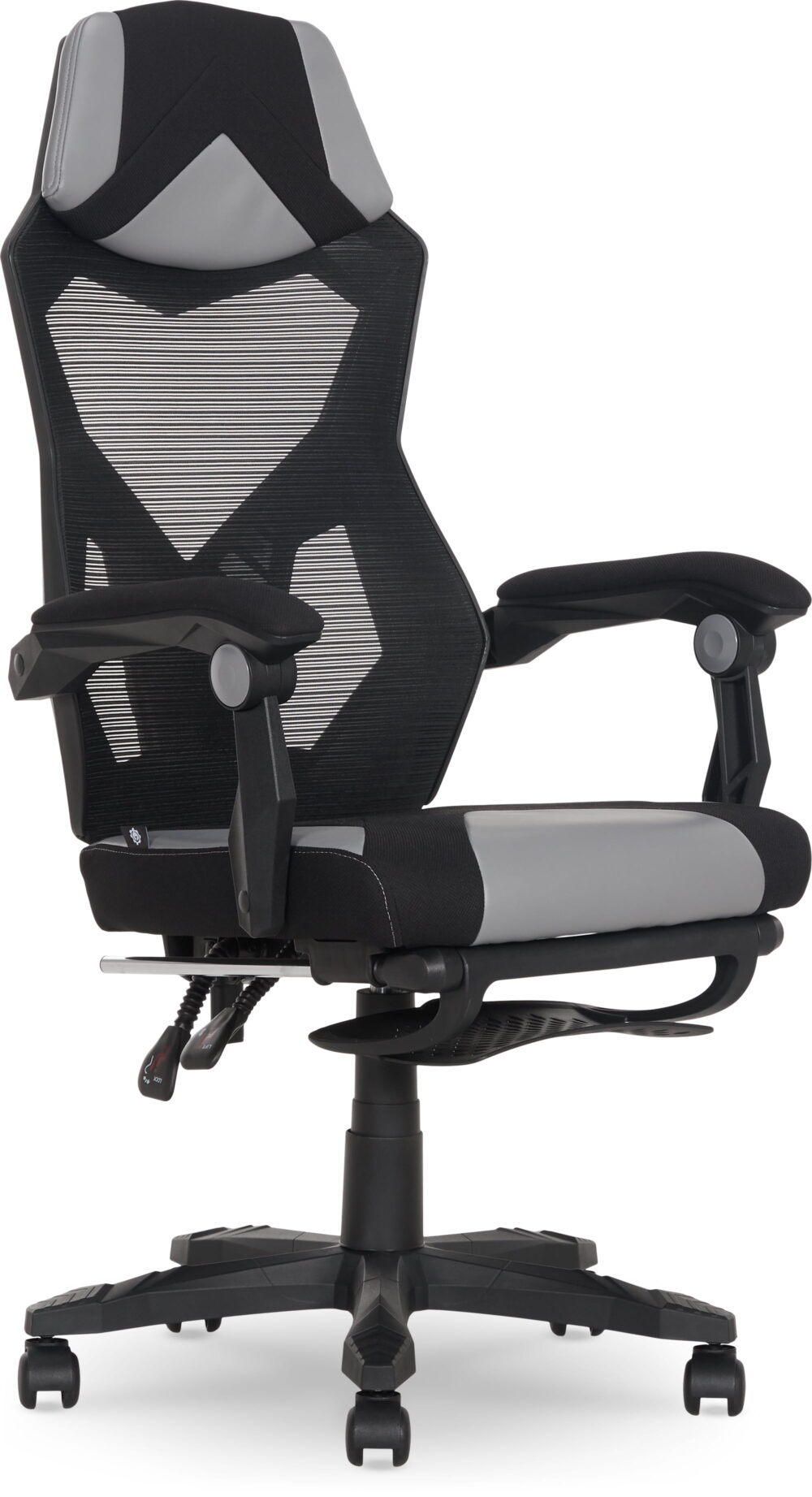 Gamer Gear Gaming Office Chair with Extendable Leg Rest, Gray/Black Fabric Upholstery