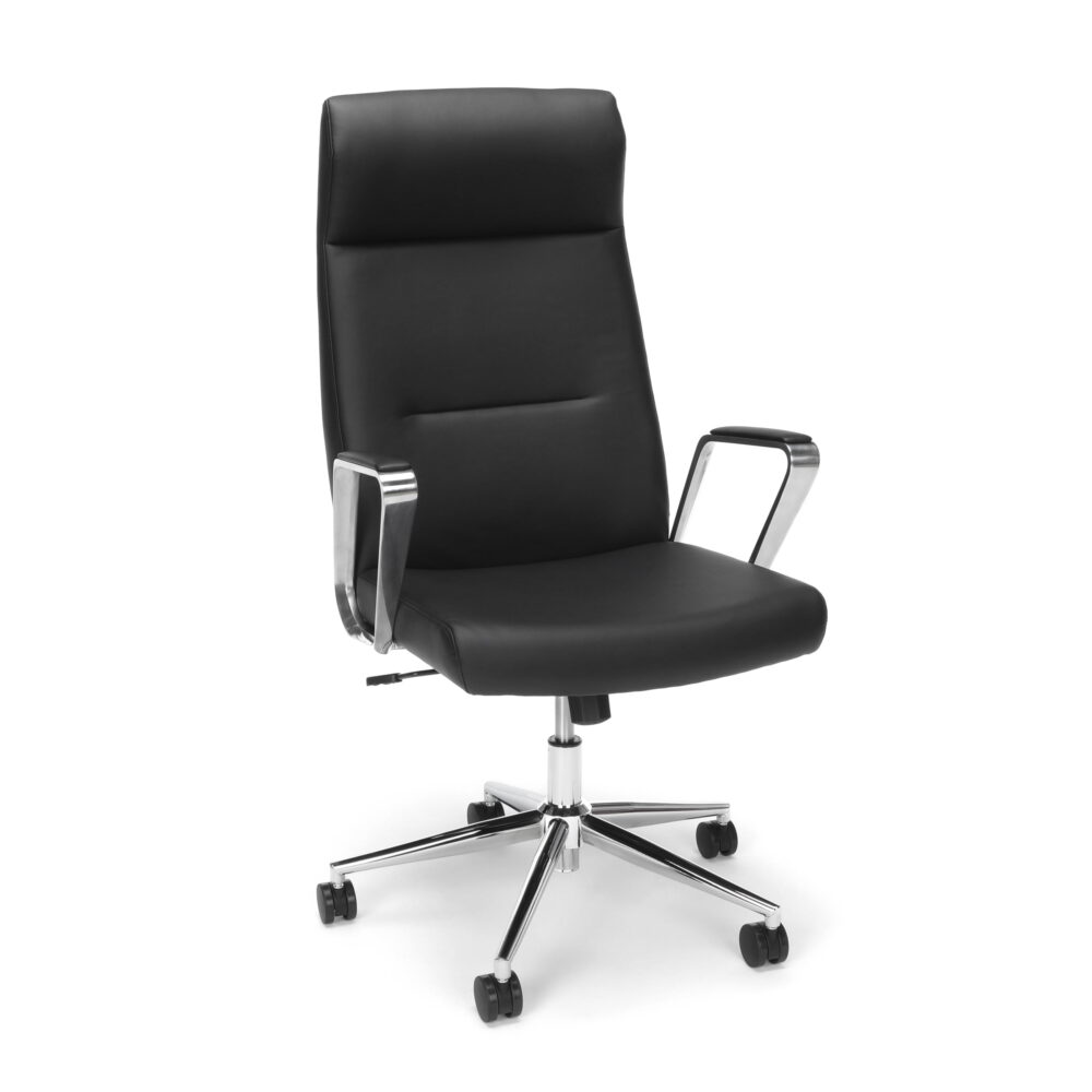 HON Basyx Commercial-Grade Merger Premium Executive Chair, Black Bonded Leather (BSX130SB11PA)