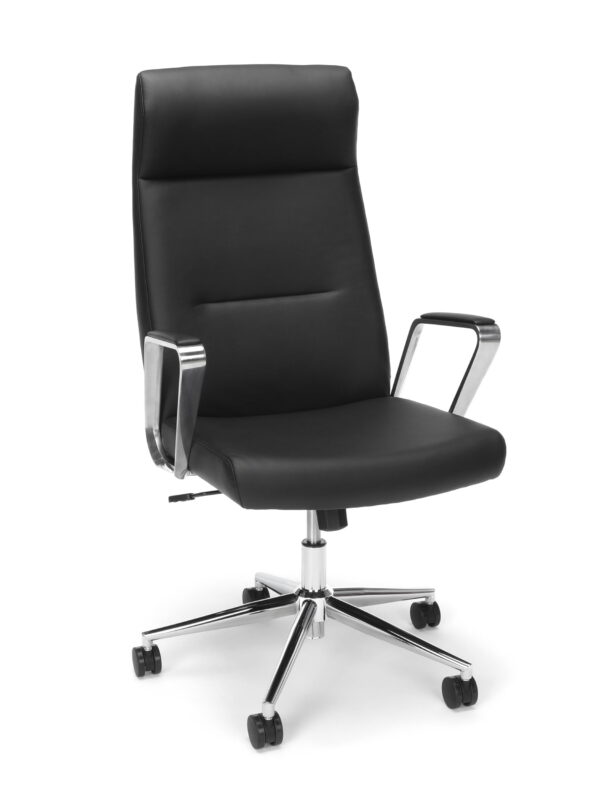 HON Basyx Commercial-Grade Merger Premium Executive Chair, Black Bonded Leather (BSX130SB11PA)