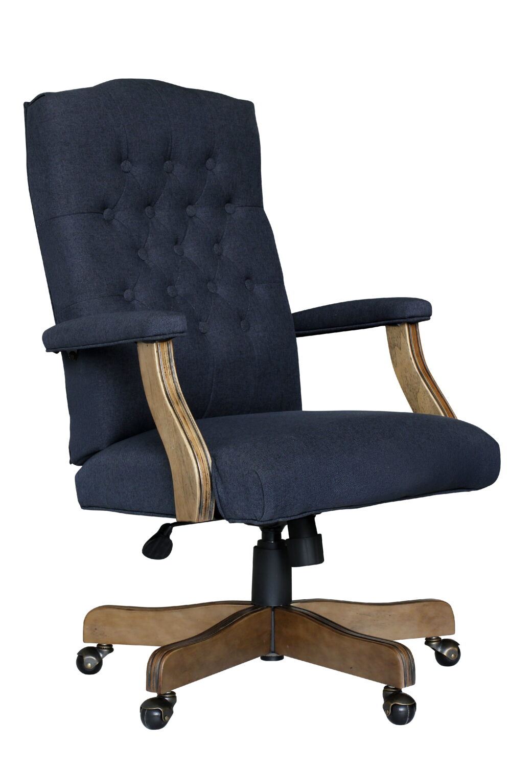High-Back Traditional Executive Desk Chair, Driftwood, Navy Blue