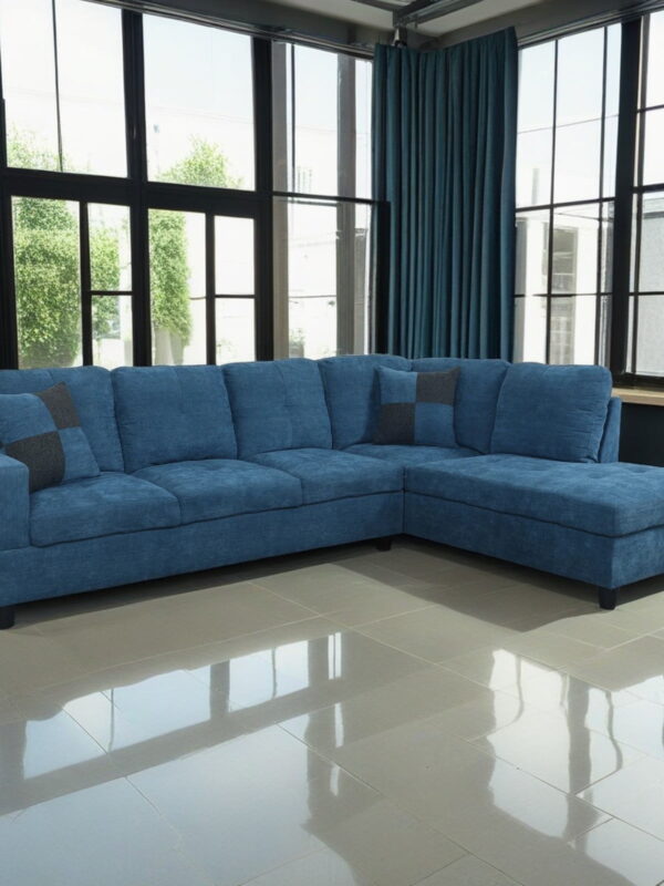 Hommoo Flannel Sectional Sofa, 4 Seat Living Room Furniture Sets, Modern L-Shaped Couches and Sofas Set for Home, Black(No Ottomans)