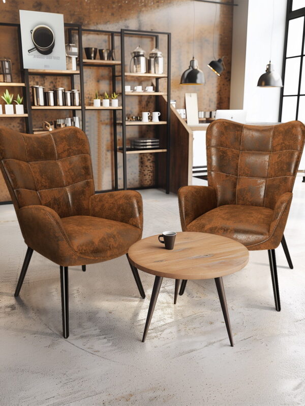 Homy Casa Accent Chair Set of 2 with Armrests, High Back Lounge Chair for Living Room, Bedroom, Vanity