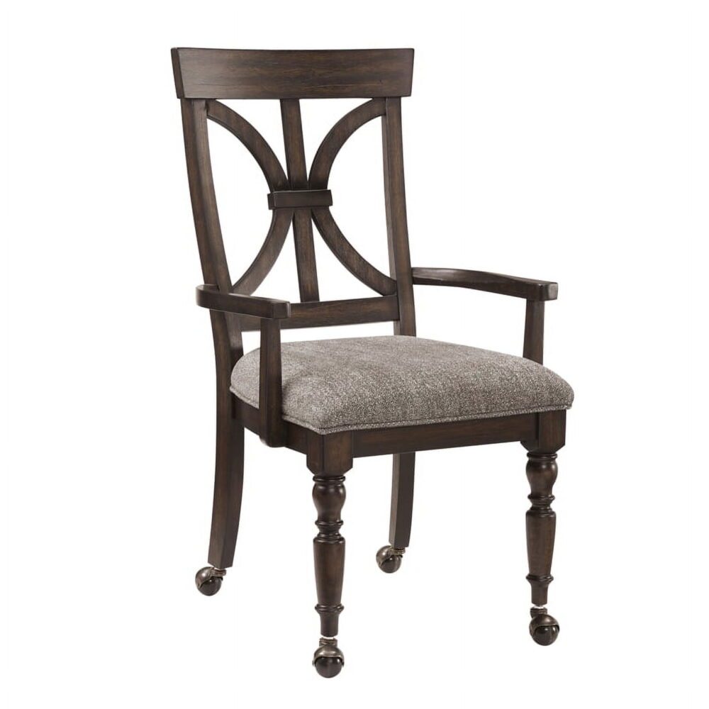 Lexicon Cardano Wood Desk Chair with Casters in Driftwood Charcoal