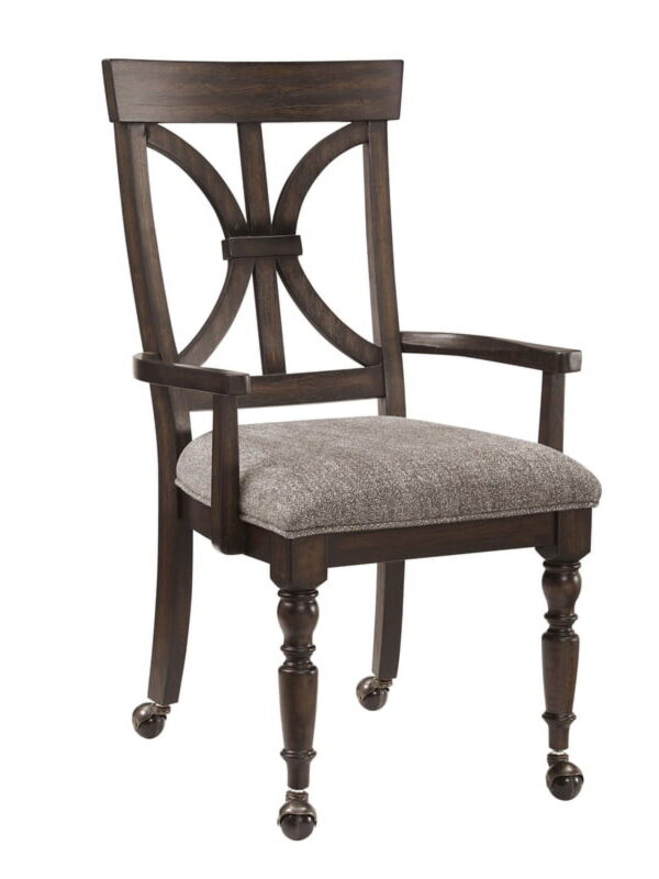 Lexicon Cardano Wood Desk Chair with Casters in Driftwood Charcoal