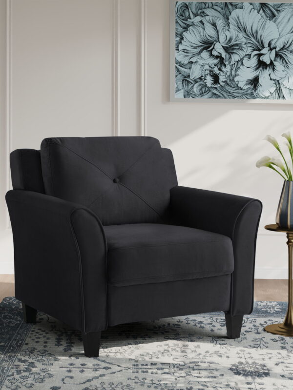 Lifestyle Solutions Taryn Club Chair, Black Fabric