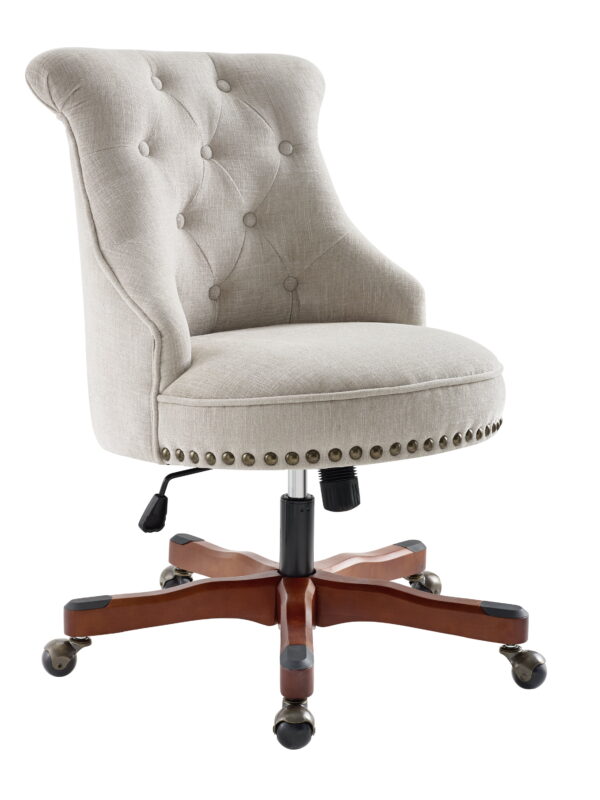Linon Sinclair Manager's Chair with Adjustable Height & Swivel, 275 lb. Capacity, Off-White