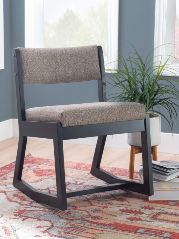 Linon Sutton Modern 2-Position Sled Base Lounge Chair, Beechwood with Stone Fabric