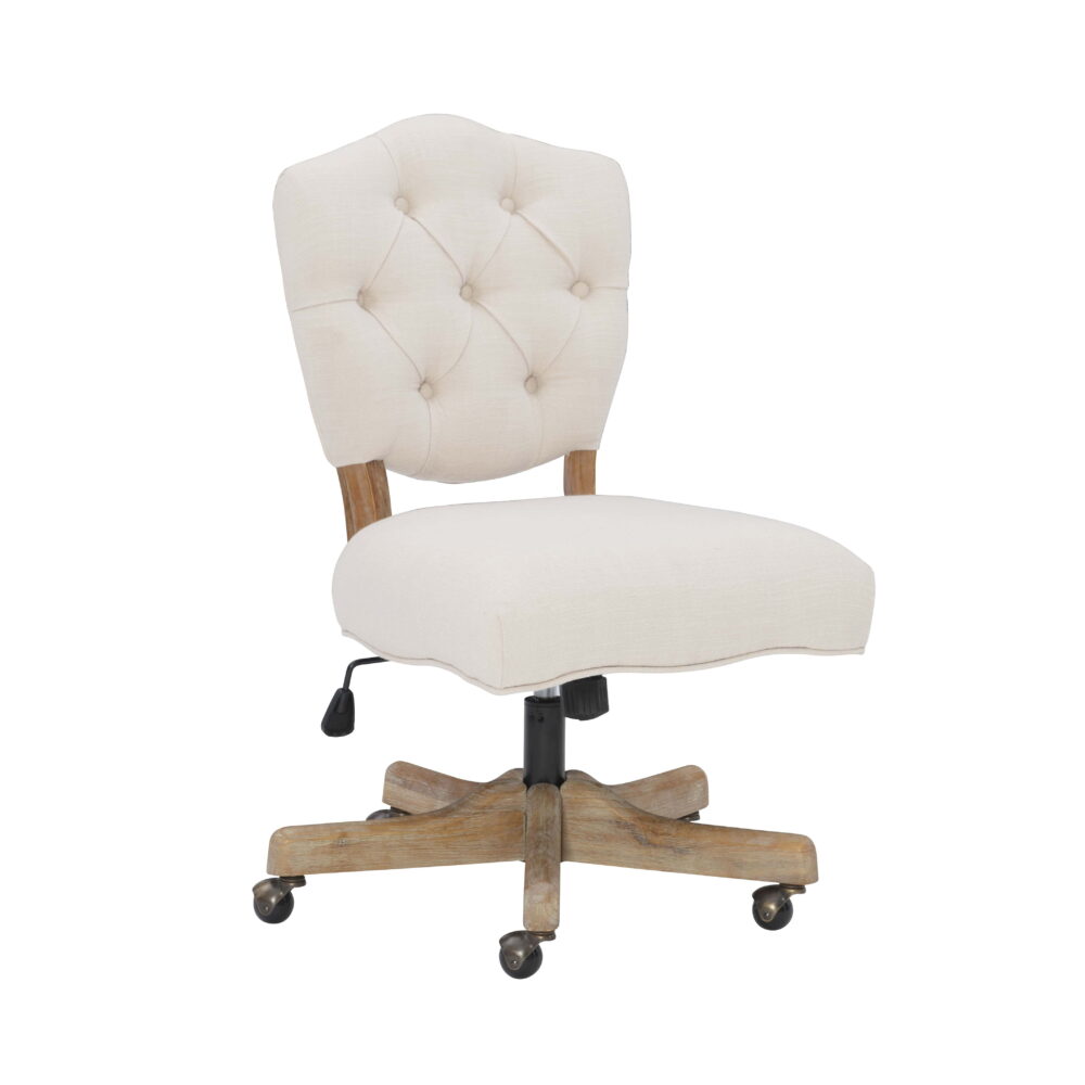 Linon Vinson Manager's Chair with Adjustable Height & Swivel, 275 lb. Capacity, Natural Fabric