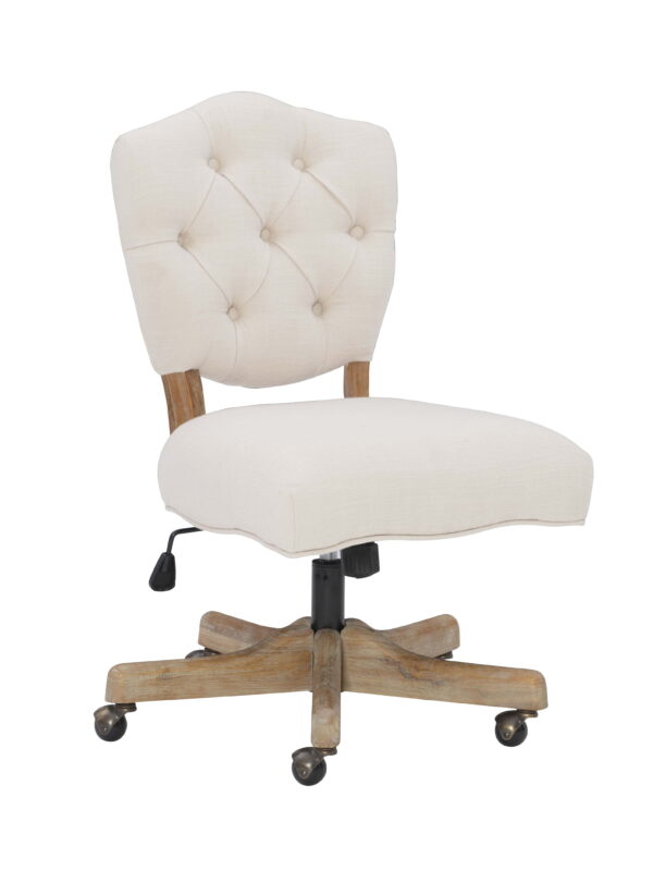 Linon Vinson Manager's Chair with Adjustable Height & Swivel, 275 lb. Capacity, Natural Fabric
