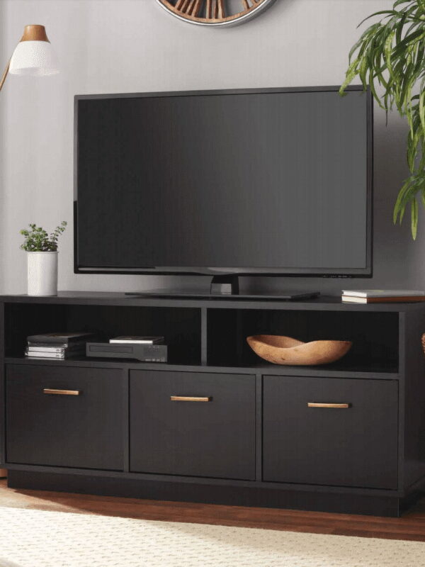 Mainstays 3-Door TV Stand Console for TVs up to 50", Blackwood Finish