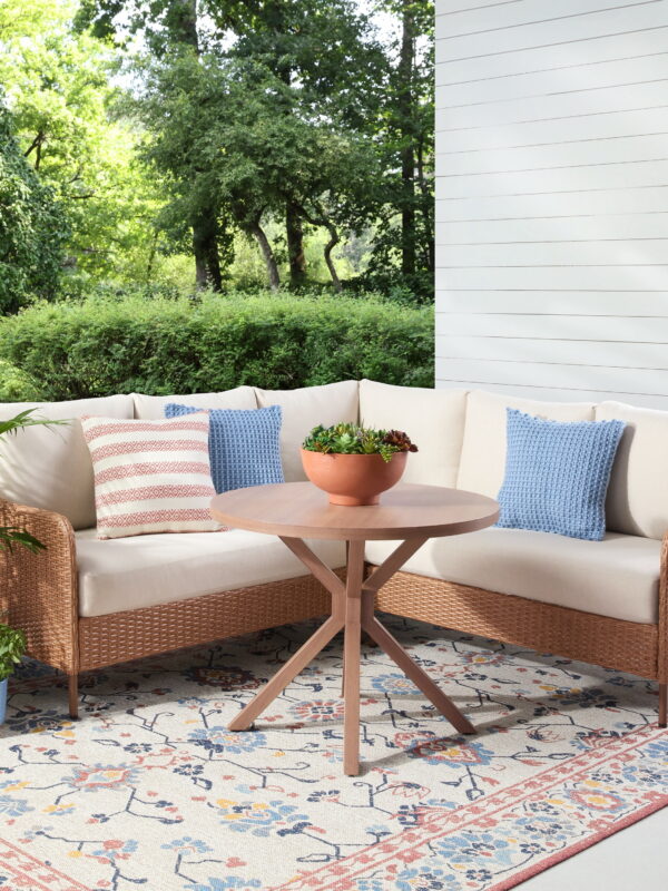 Mainstays Chelsea Outdoor Patio Steel 4-Piece Sectional Dining Set, Beige