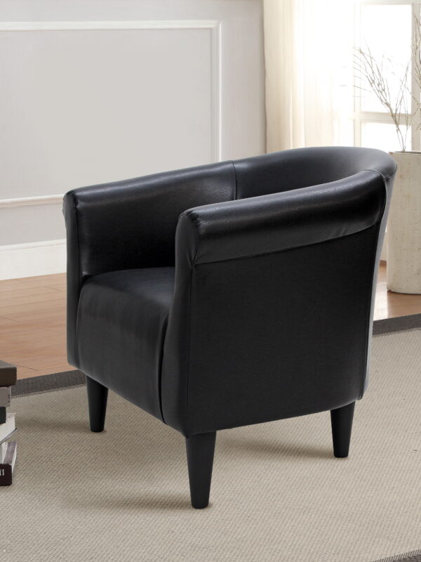 Mainstays Faux Leather Bucket Accent Chair, Black