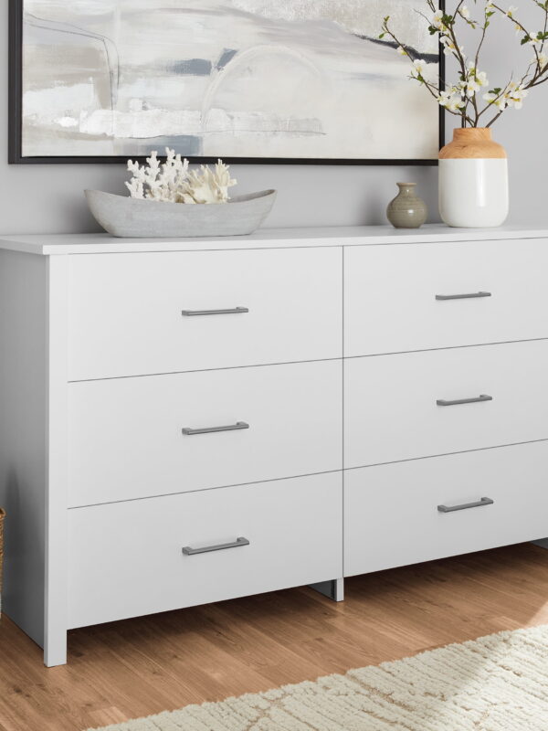 Mainstays Hillside 6-Drawer Dresser, Soft White Finish