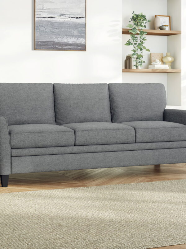 Mainstays Kensington 80" 3 Seat Classic Modern Couch, Gray