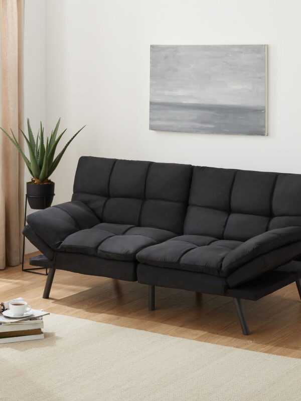 Mainstays Memory Foam Futon with 72",Black