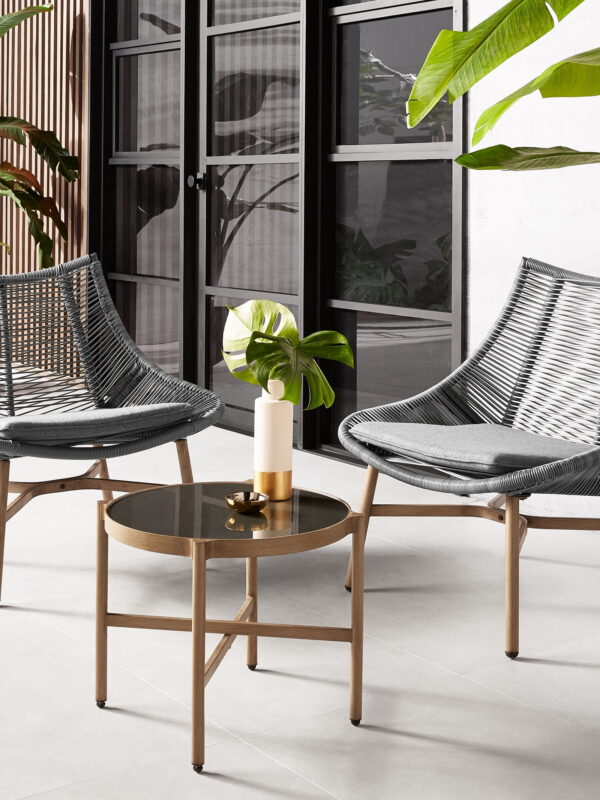 Mainstays Skyler Steel 3-Piece Wicker Rope Chat Set, Grey