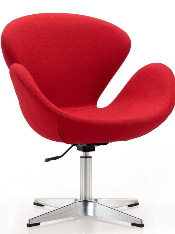 Manhattan Comfort Raspberry Fabric Height Adjustable Chair in Red